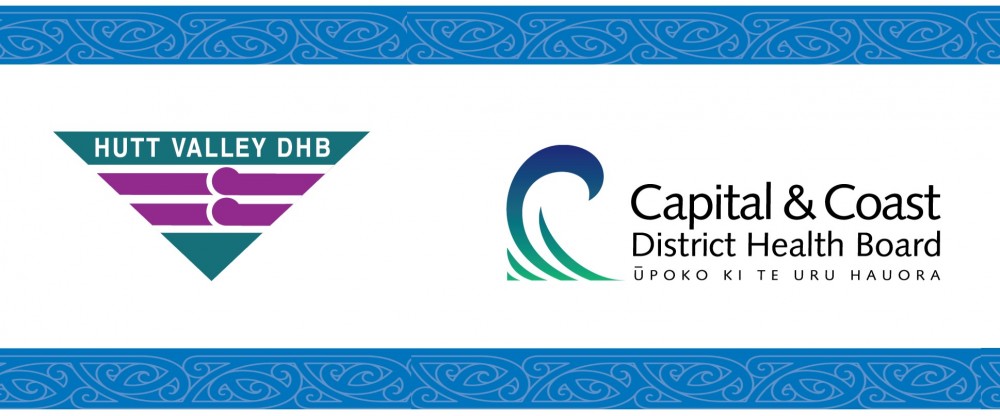 HUTT VALLEY DHB Logo with kowhaiwhai
